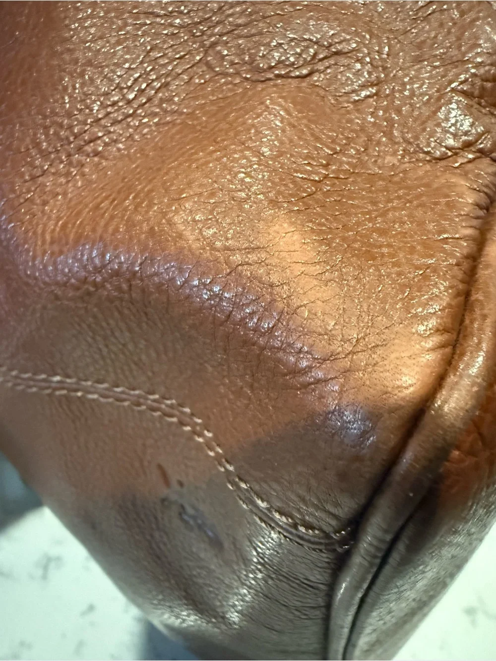 Frye Cognac Leather Double-Handle Tote